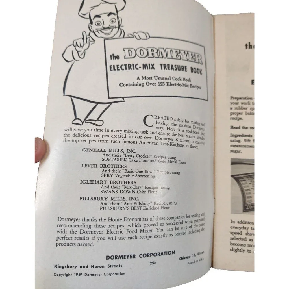 1949 Electric-Mix Treasures: Dormeyer Power-Chef Cookbook Booklet